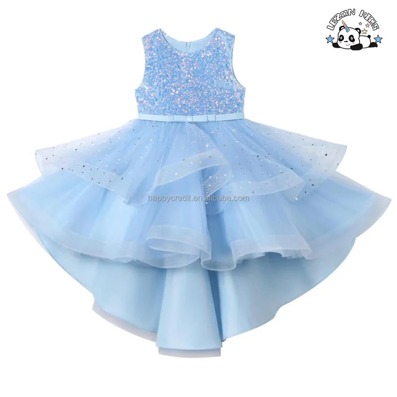 LEZONKIDS - Hot Selling Girl's Sleeveless Sequins Tuxedo Dress Long Princess Piano Performance Dress Party Dress